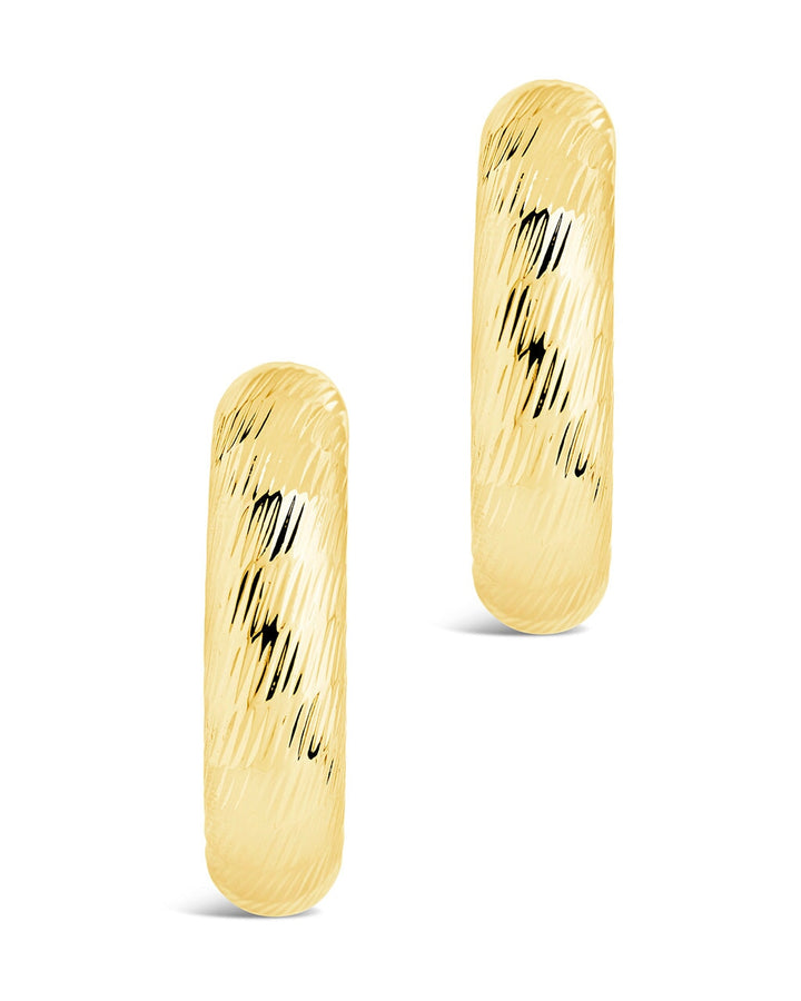 Pepper Textured Tube Hoop Earrings