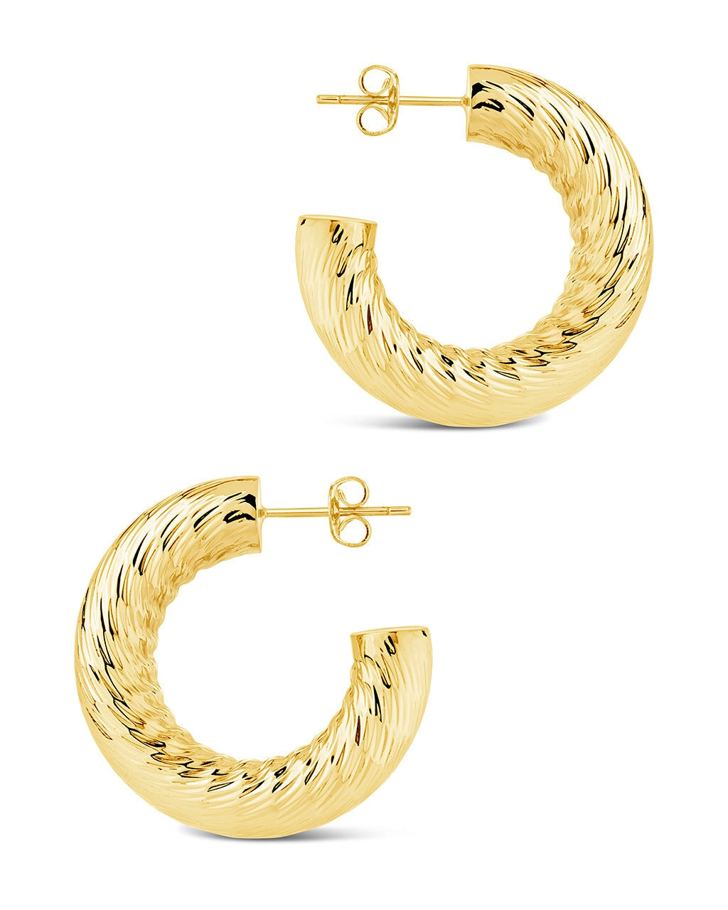 Pepper Textured Tube Hoop Earrings