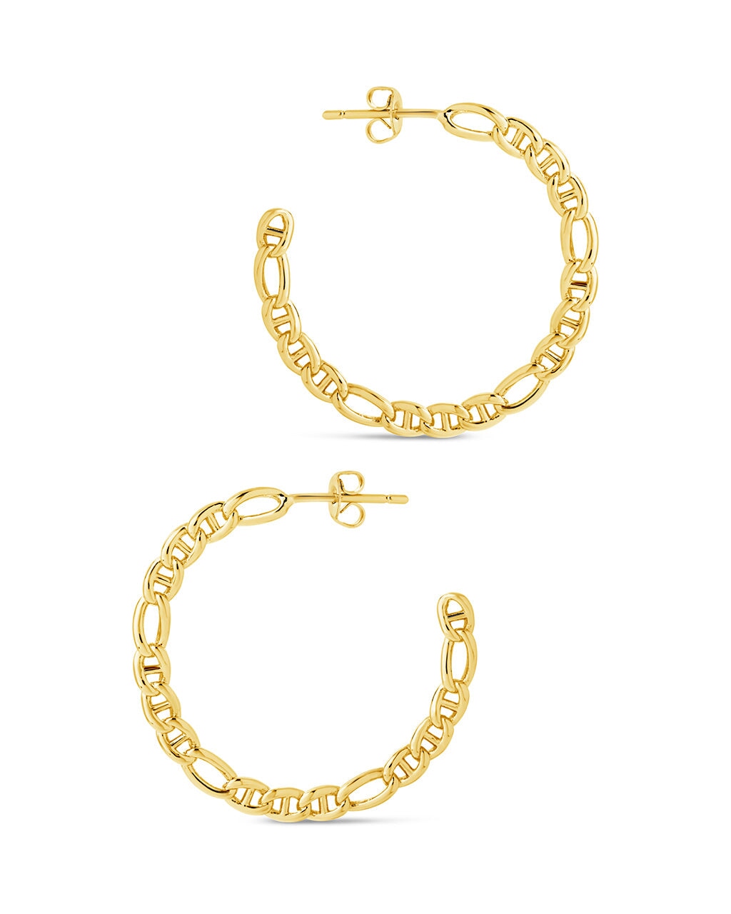 Rylan Flat Chain Hoop Earrings