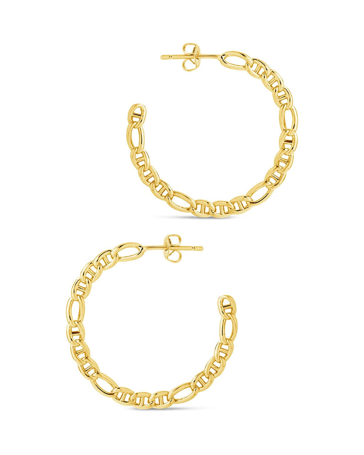 Rylan Flat Chain Hoop Earrings