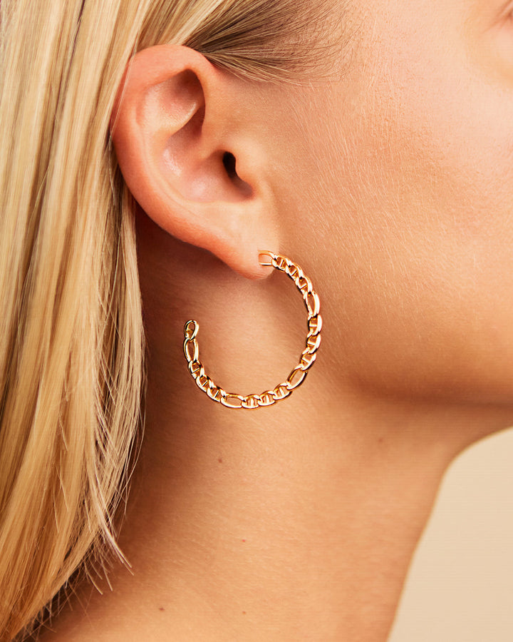 Rylan Flat Chain Hoop Earrings