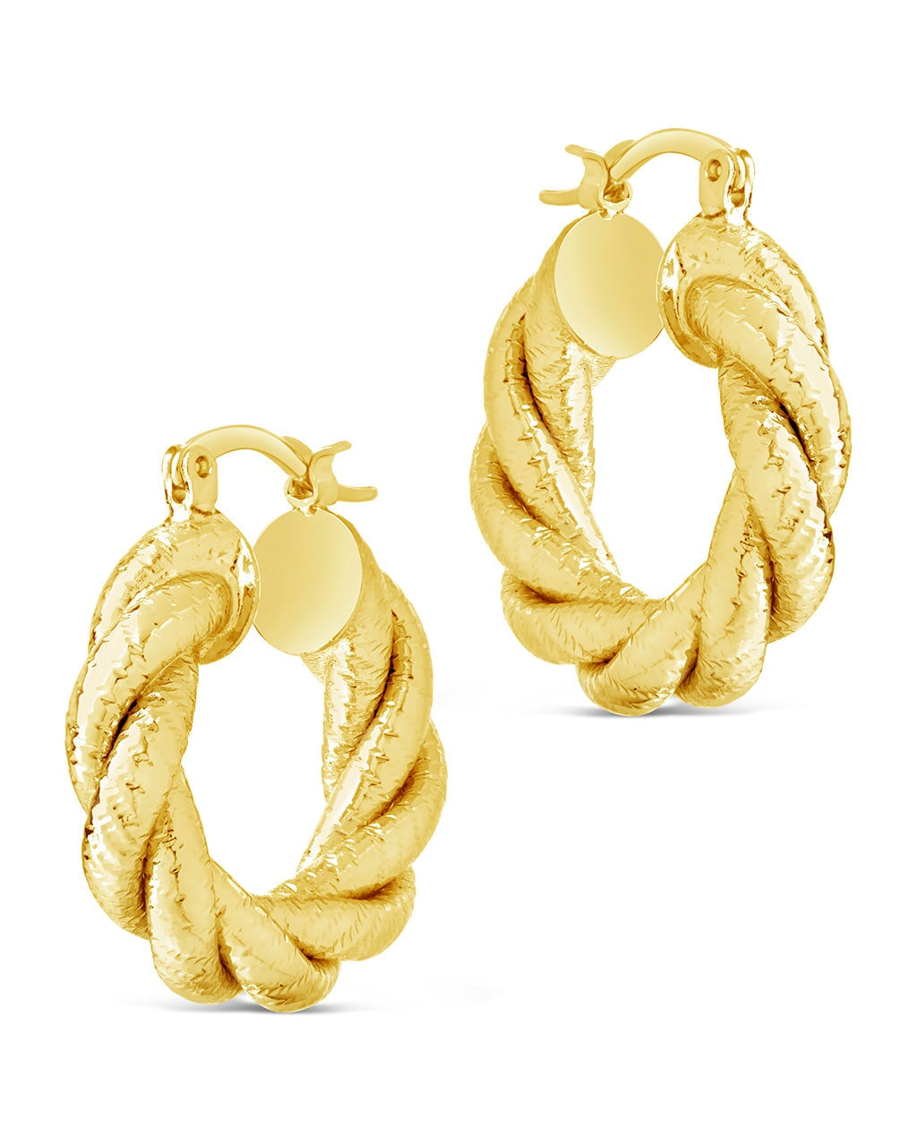 Esme Textured Braided Hoop Earrings