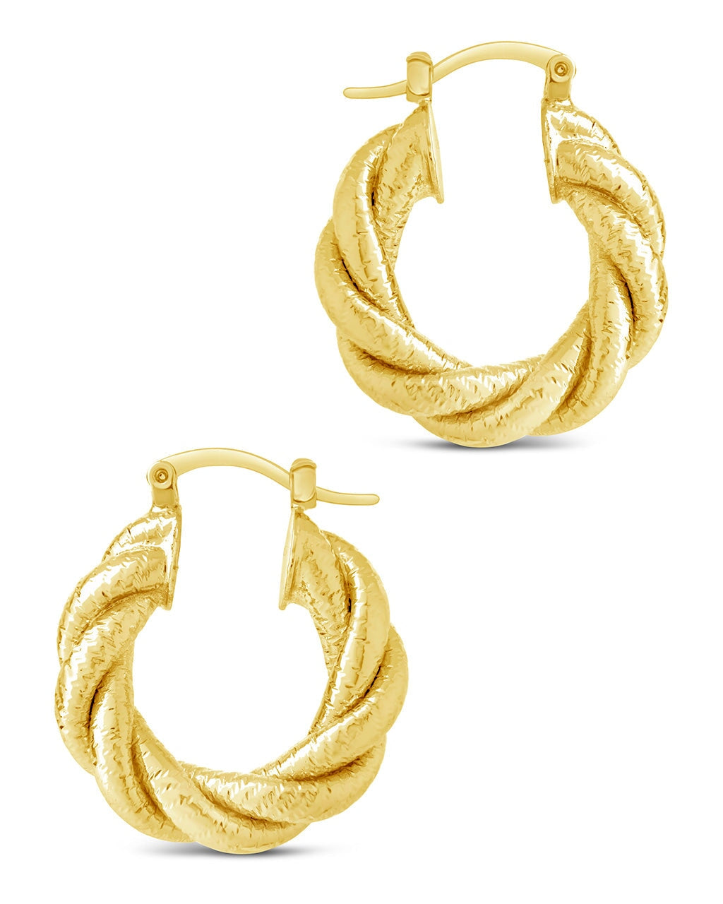 Esme Textured Braided Hoop Earrings