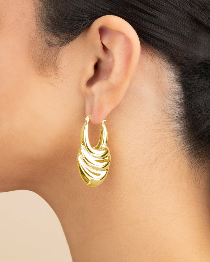 Manon Textured Statement Hoop Earrings