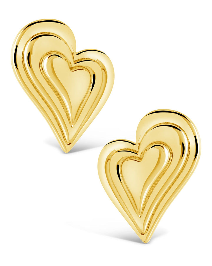 Beating Heart Statement Stud Earrings