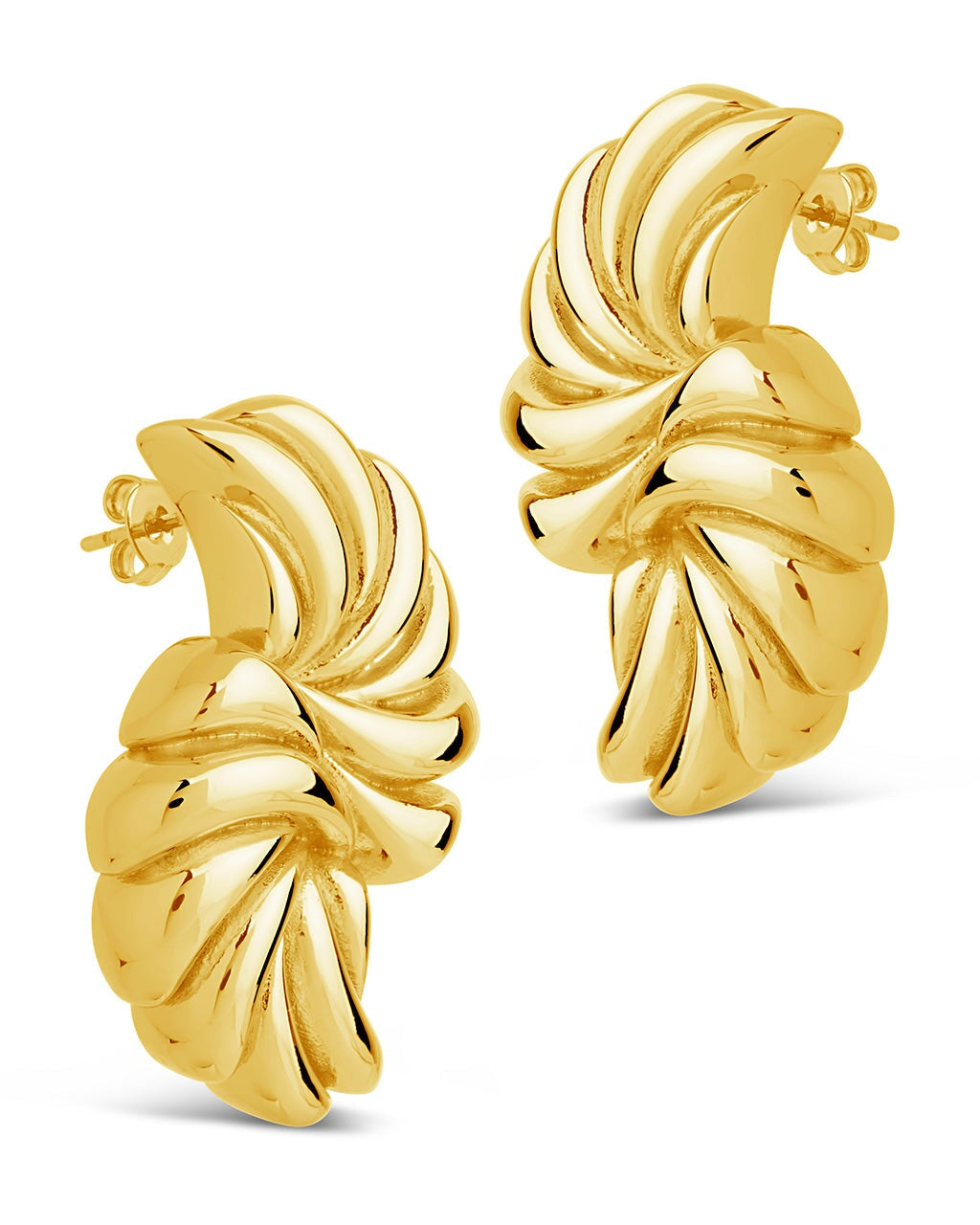 Twisted Croissant Stud Earrings