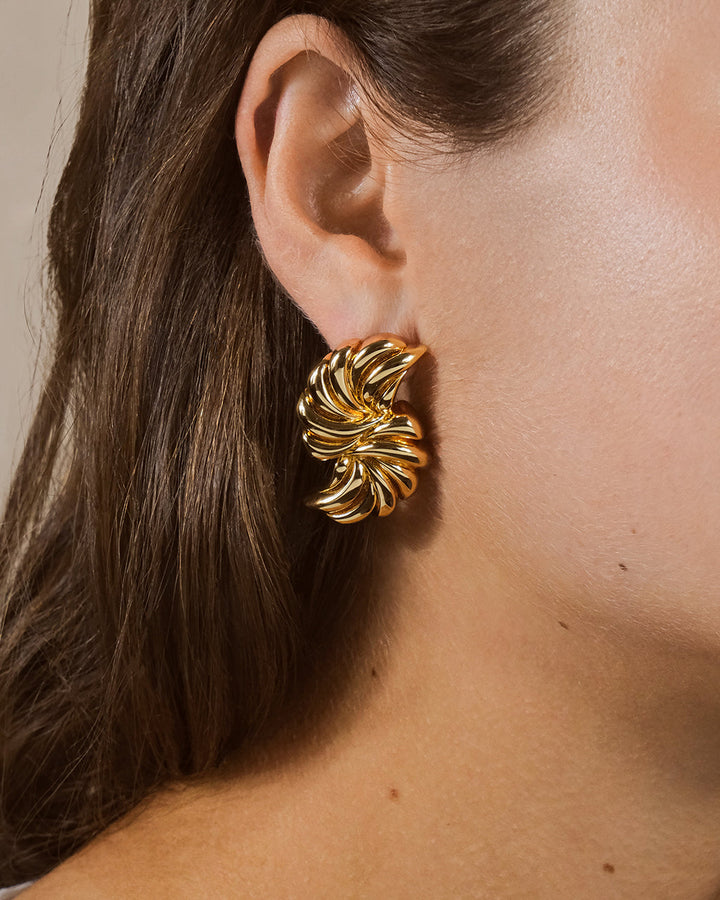 Twisted Croissant Stud Earrings