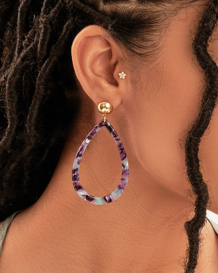 Teardrop Resin Stud Earrings