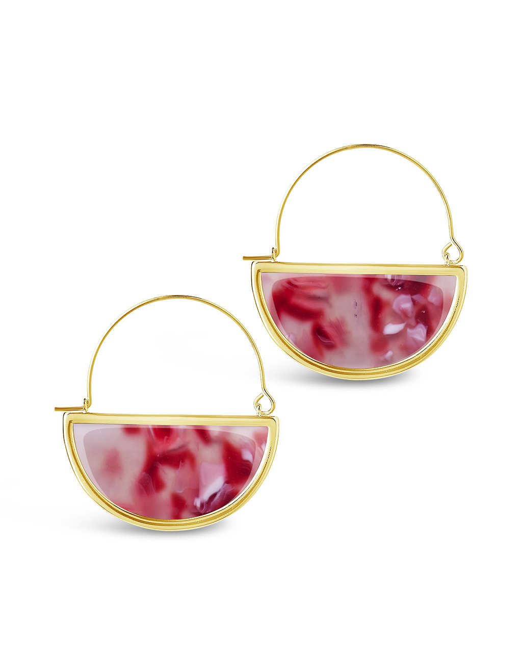 Resin Half Moon Dangle Earrings