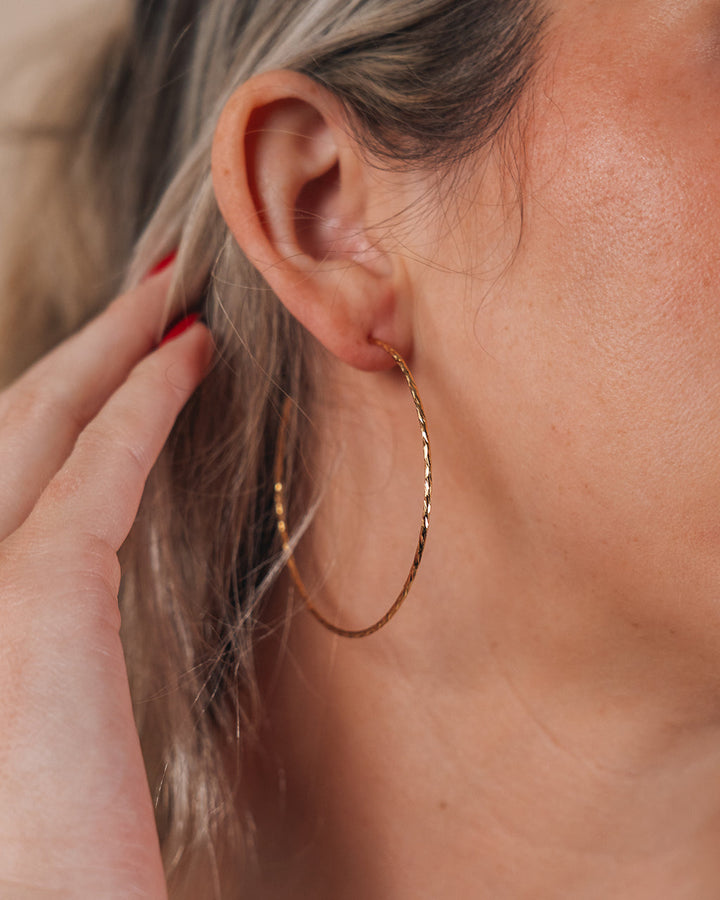 Sterling Silver Textured Hoops