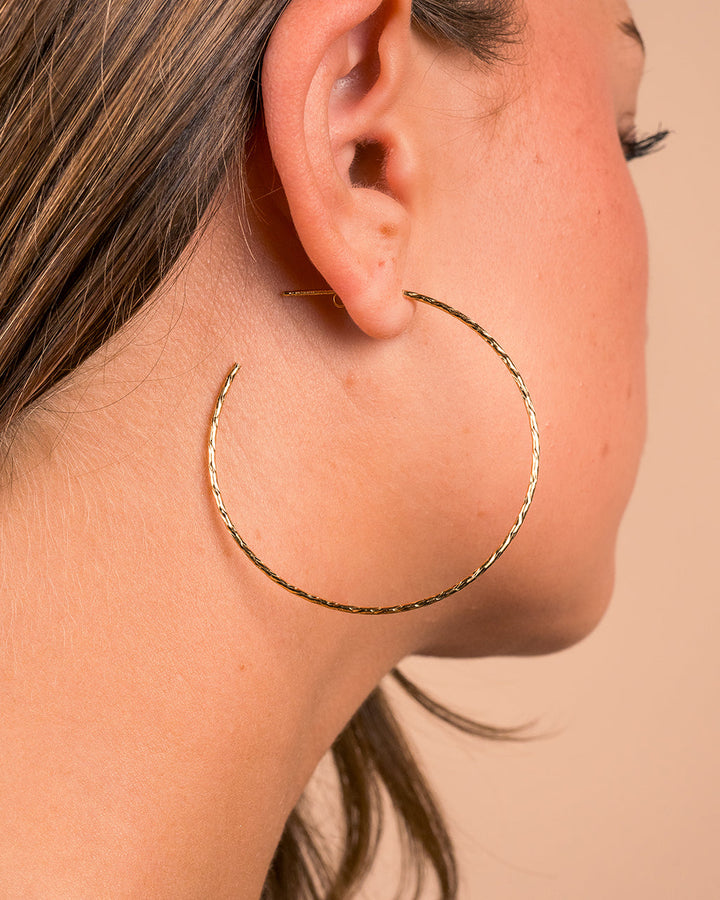 Sterling Silver Textured Hoops