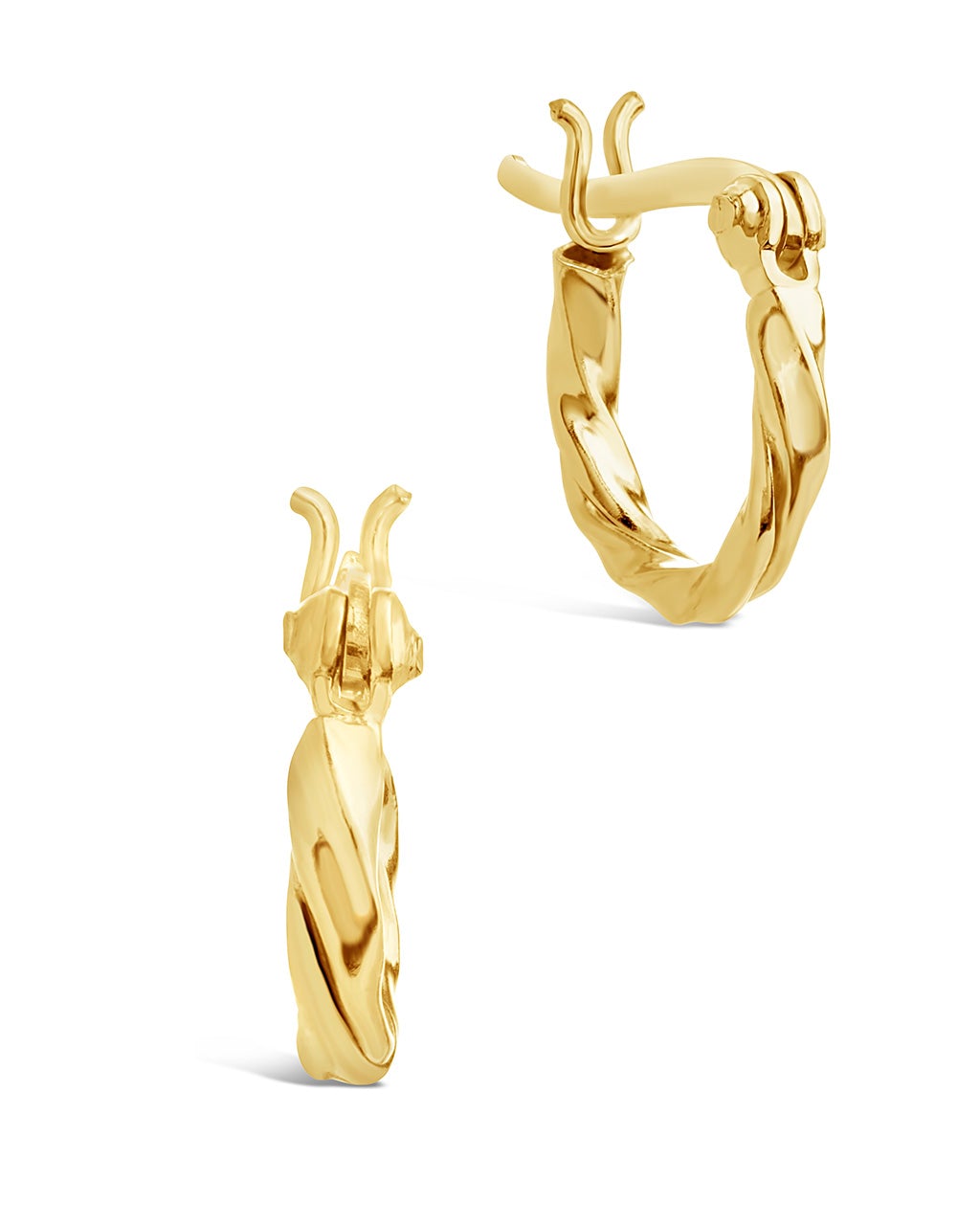 Sterling Silver Simple Twist Hoop Earrings