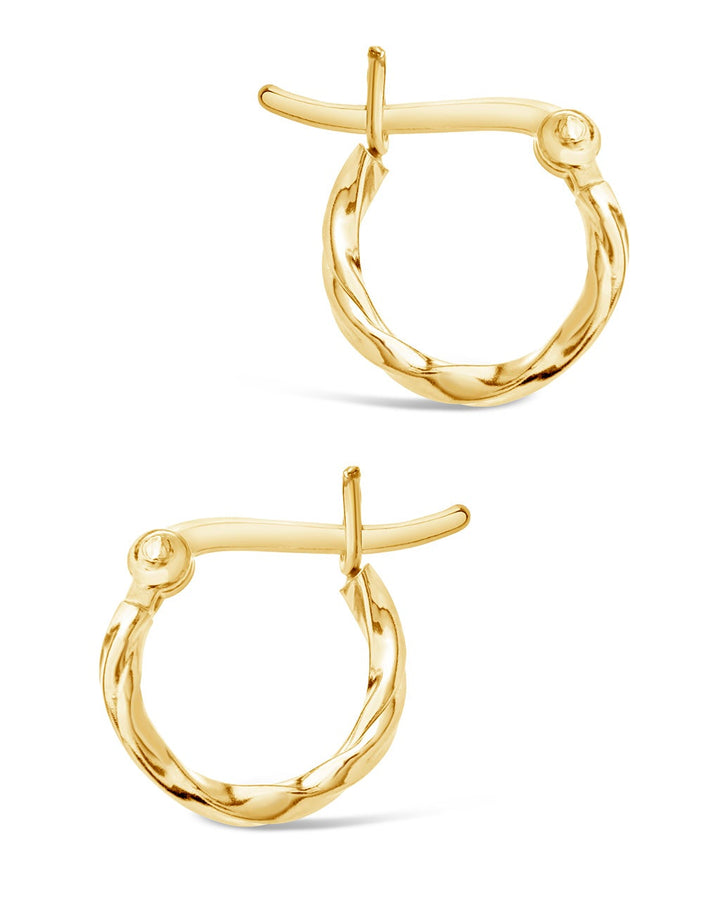 Sterling Silver Simple Twist Hoop Earrings