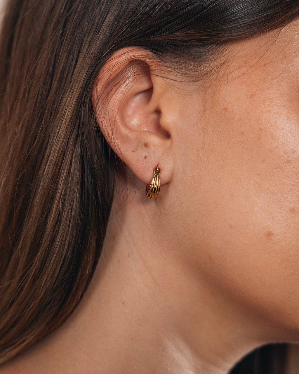 Sterling Silver Ripple Statement Hoop Earrings