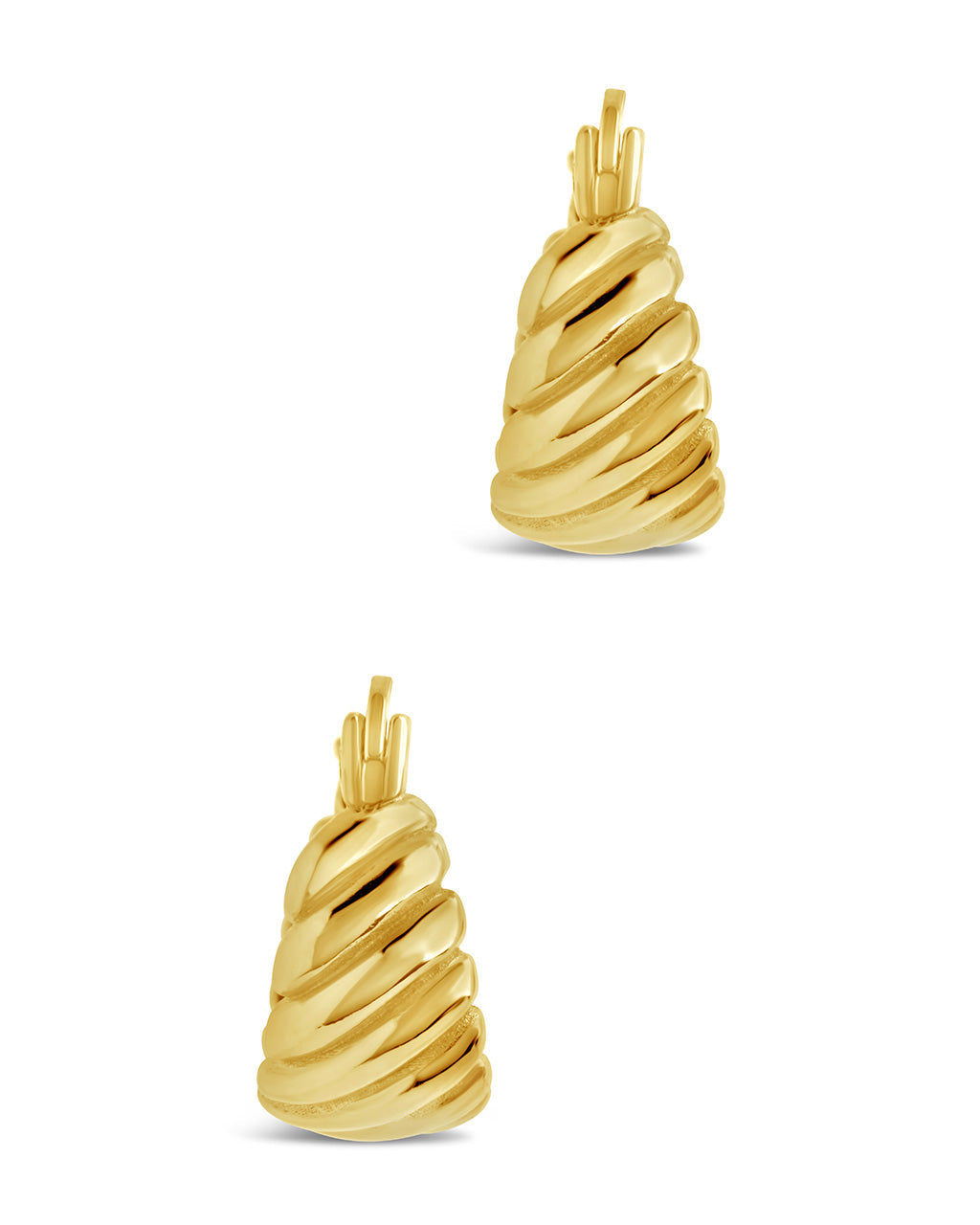 Sterling Silver Croissant Dome Hoop Earrings