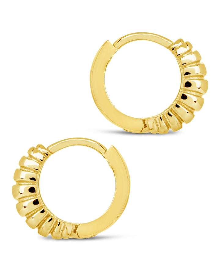 Sterling Silver Graham Ribbed Micro Hoop Earrings