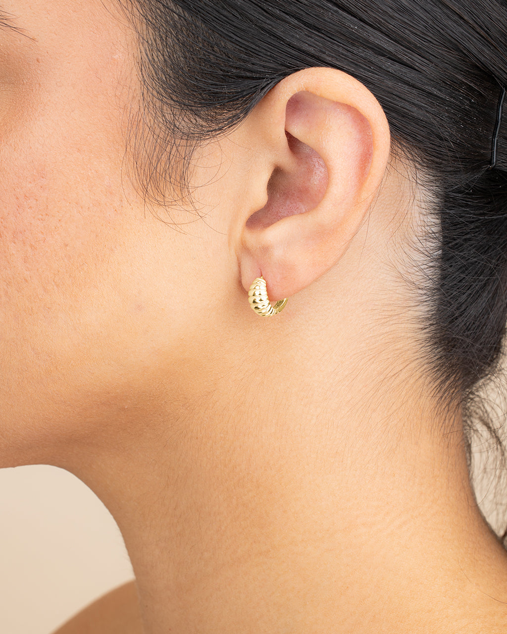 Sterling Silver Graham Ribbed Micro Hoop Earrings