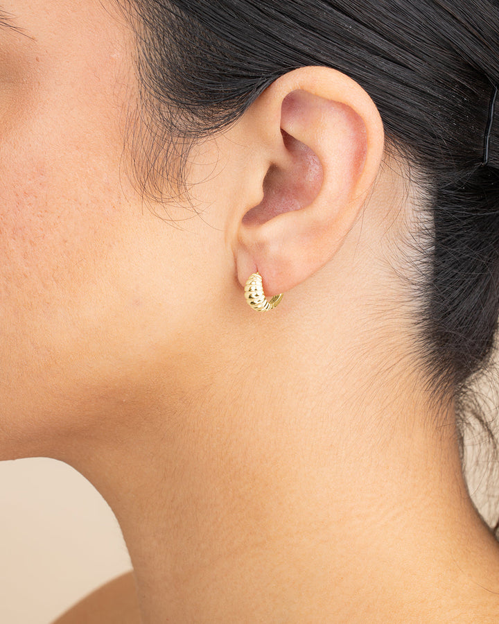 Sterling Silver Graham Ribbed Micro Hoop Earrings