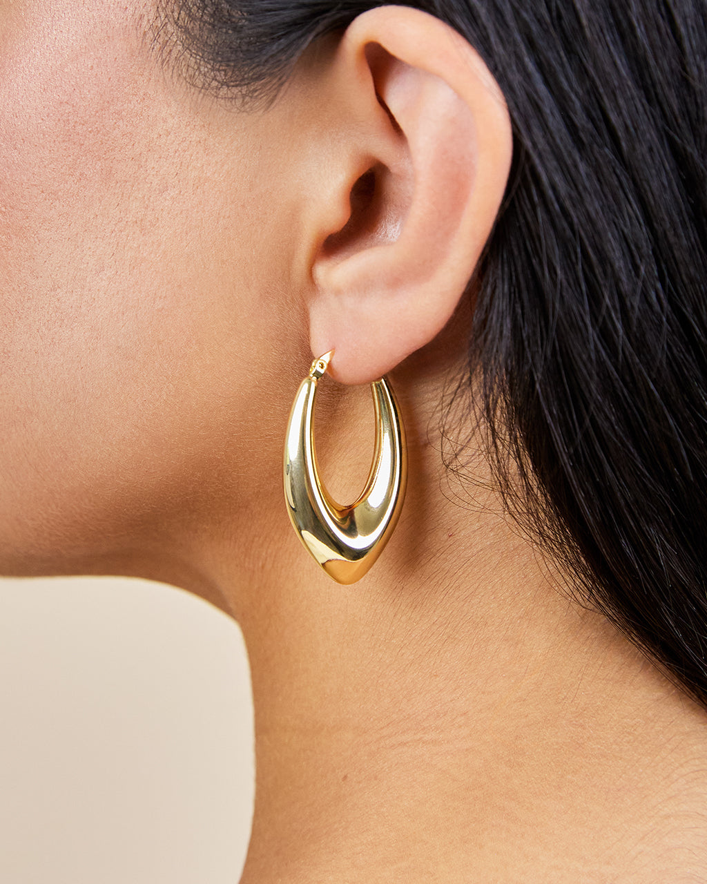 1.5" V Drop Hoop Earrings
