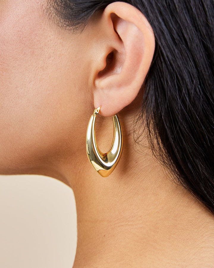 1.5" V Drop Hoop Earrings