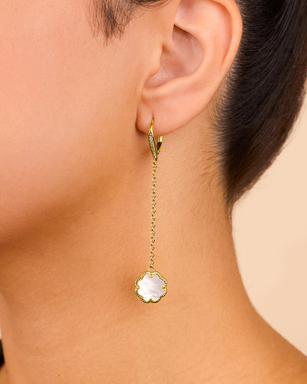 Rose Petal Long Drop Earrings