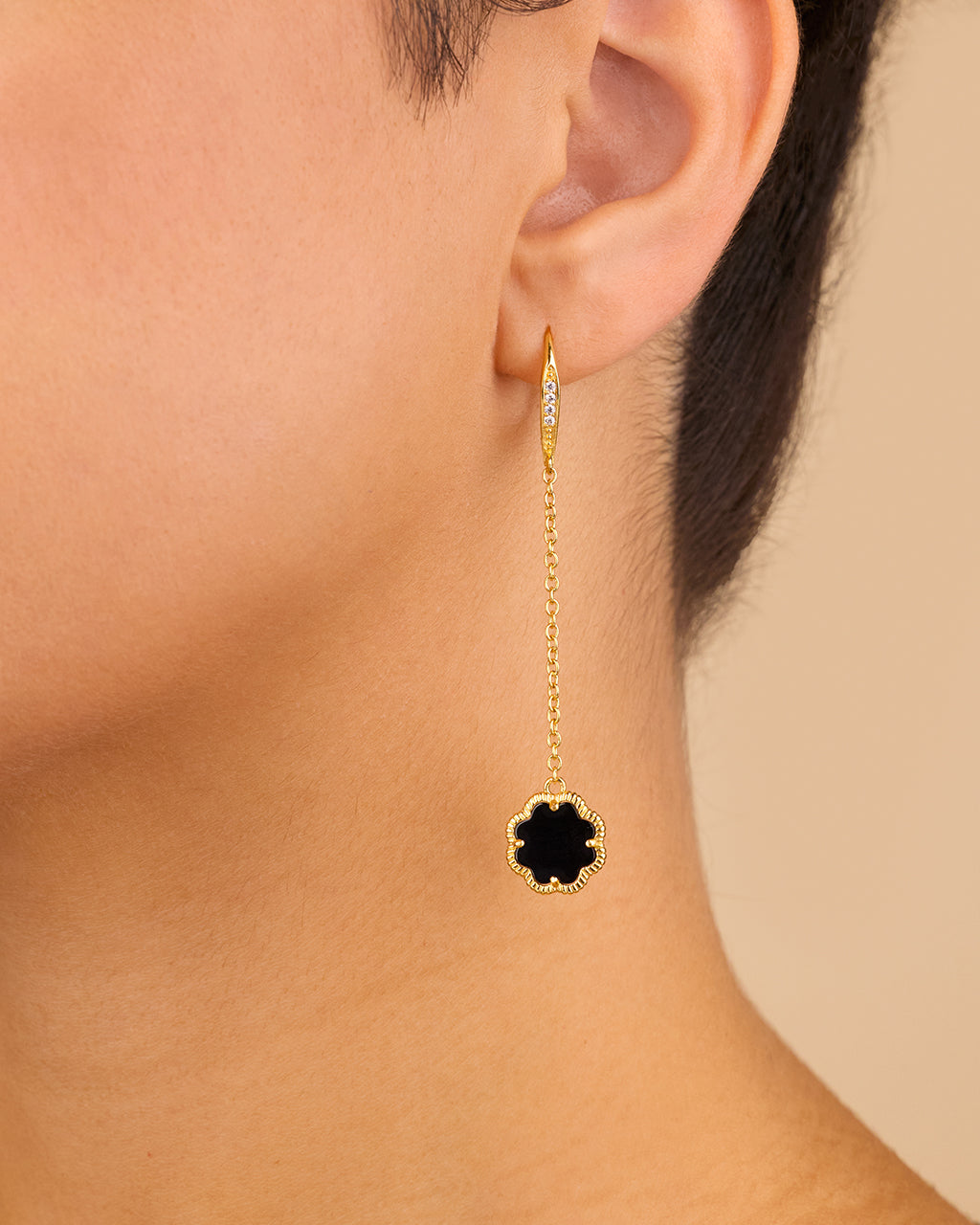 Rose Petal Long Drop Earrings