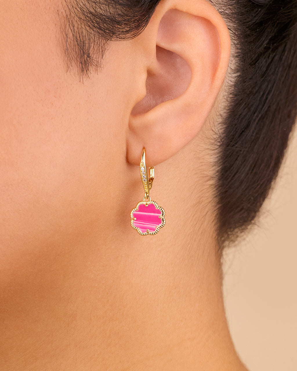 Rose Petal Short Drop Earrings