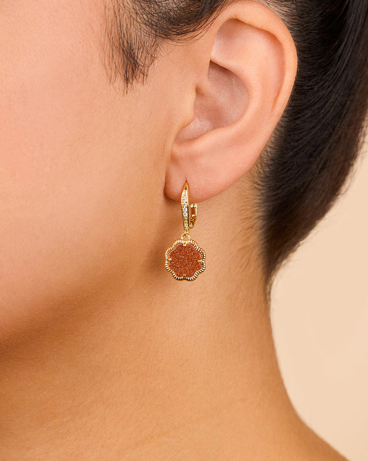Rose Petal Short Drop Earrings