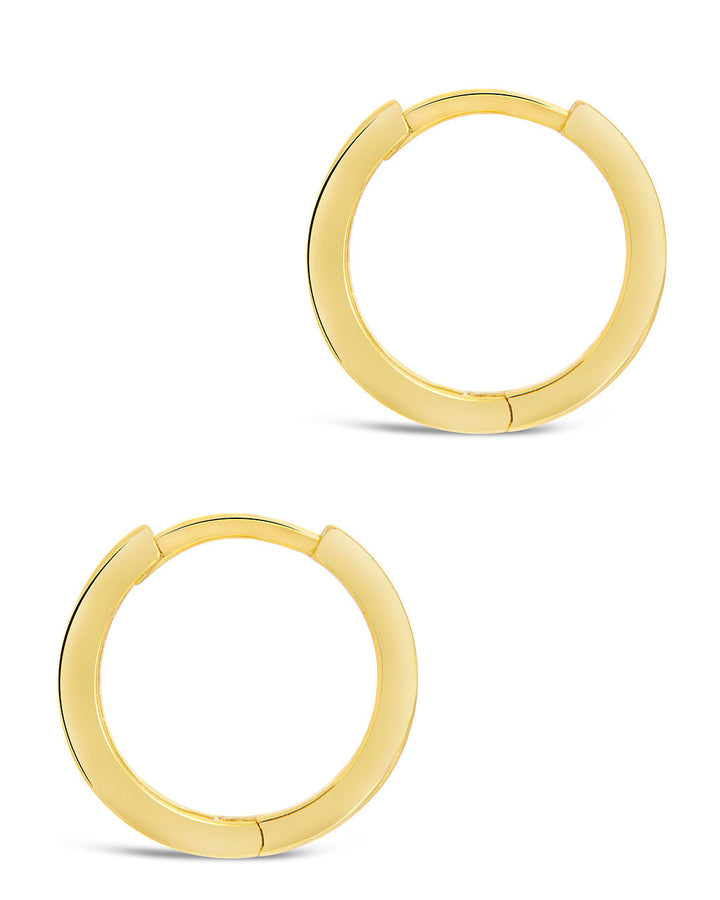 Sterling Silver Mother Of Pearl Huggie Hoop Earrings