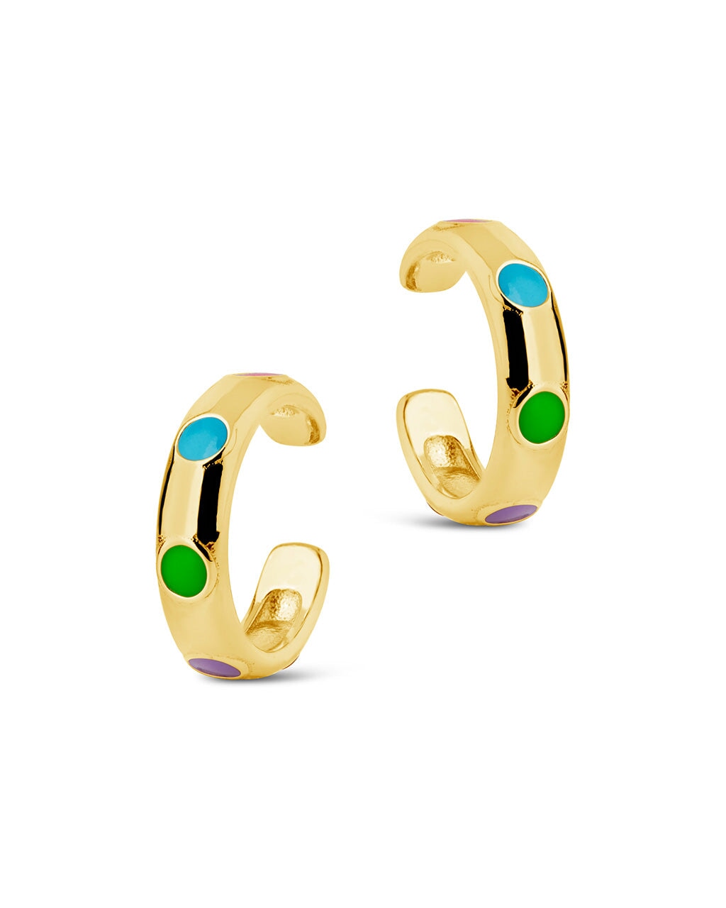 Sterling Silver Truvy Enamel Ear Cuff Set of 2
