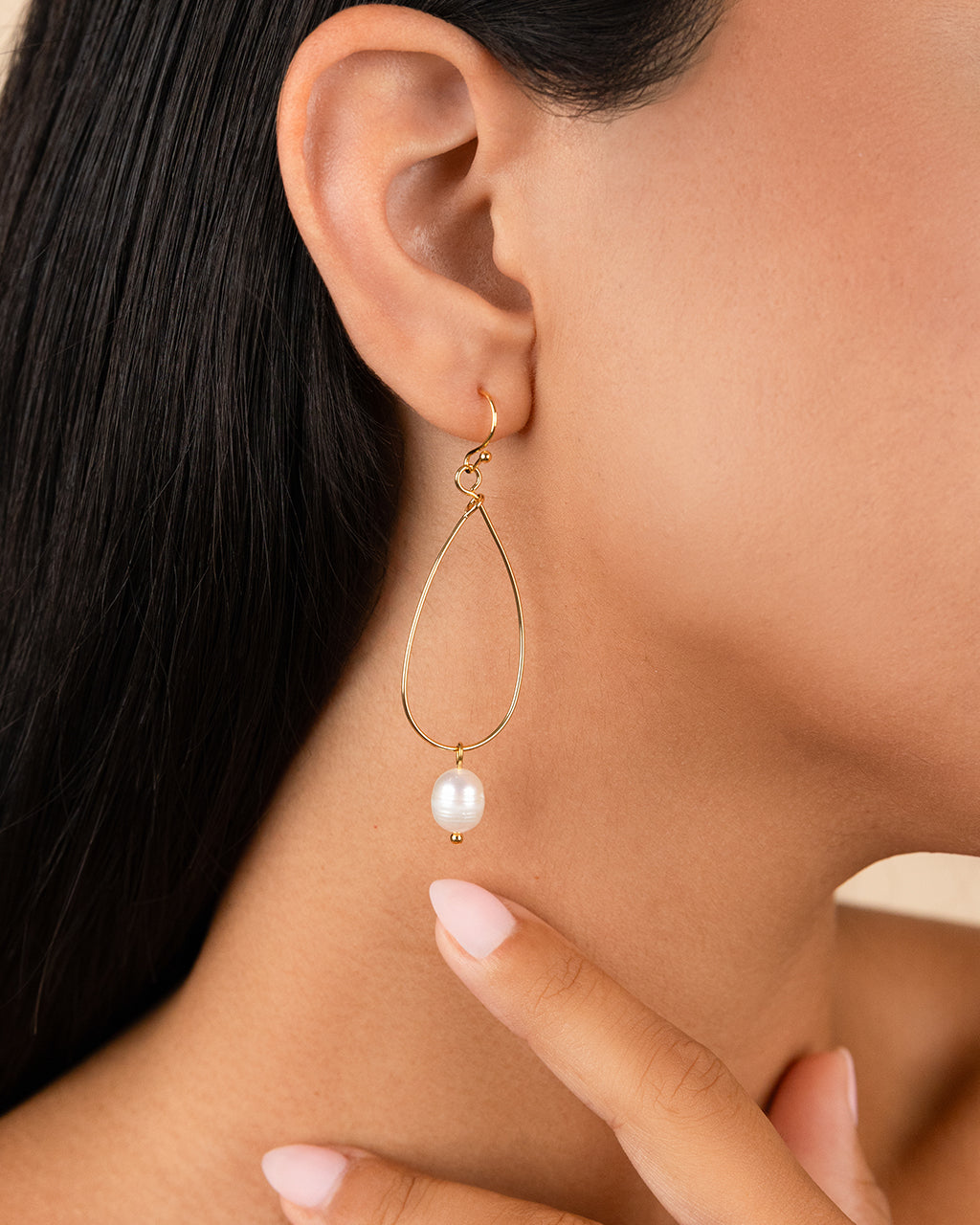 Teardrop Pearl Dangle Earrings