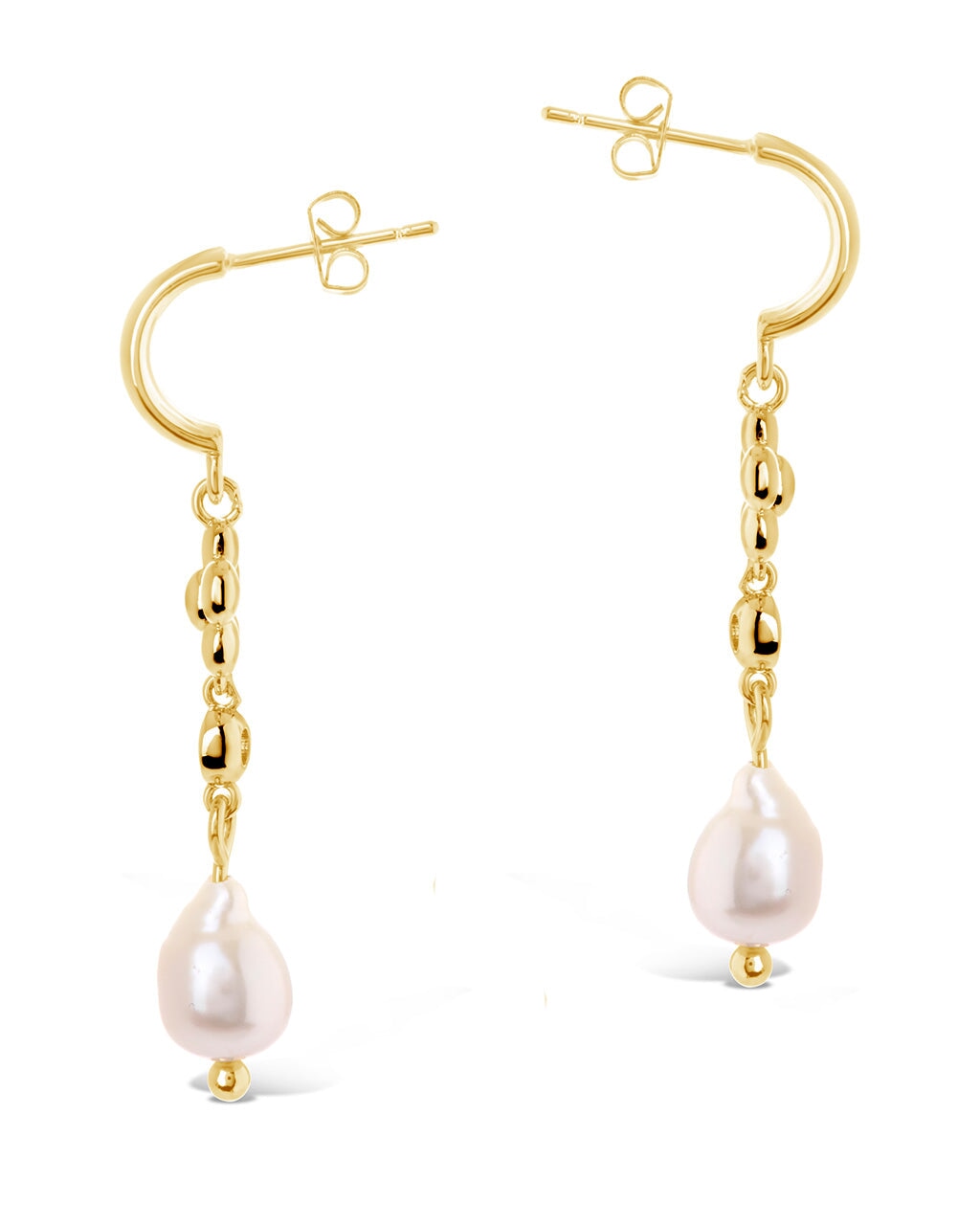 June CZ Flower & Pearl Hoop Earrings