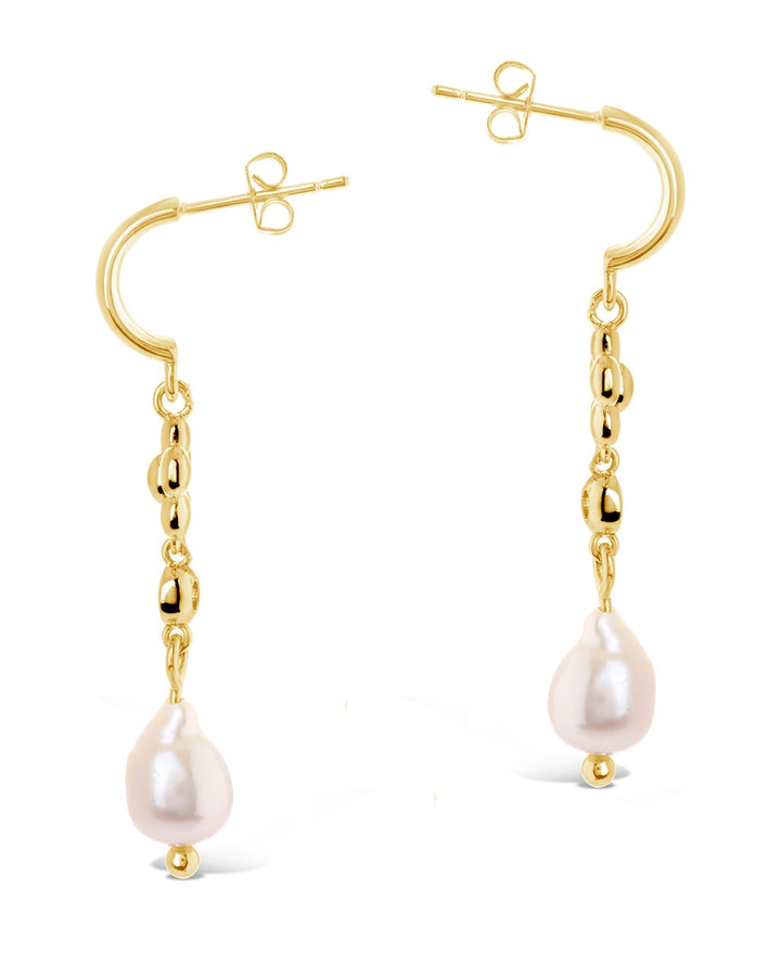 June CZ Flower & Pearl Hoop Earrings