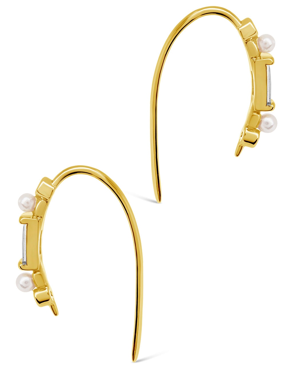 Nadia CZ & Pearl Threader Earrings