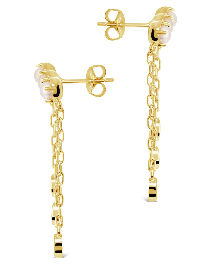 Rhiannon Dangling CZ & Pearl Tiered Stud Earrings