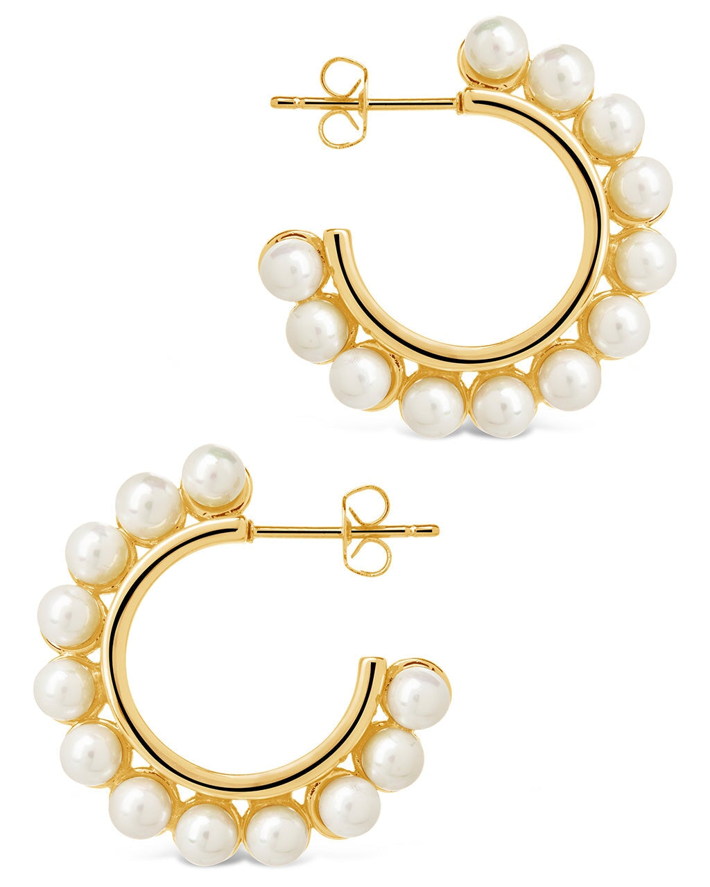 Pearl Bubble Hoop Earrings