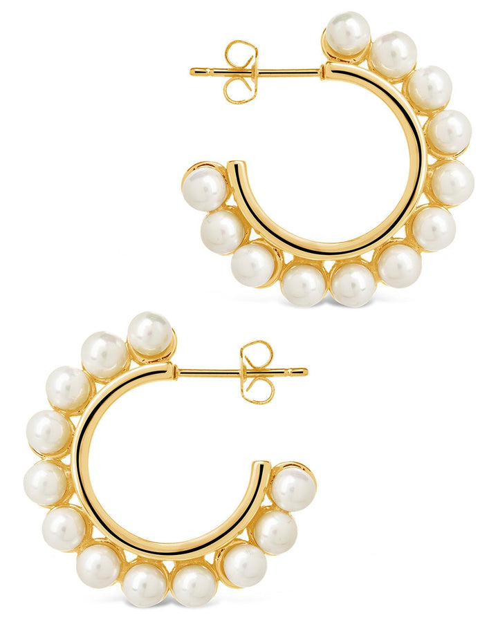 Pearl Bubble Hoop Earrings