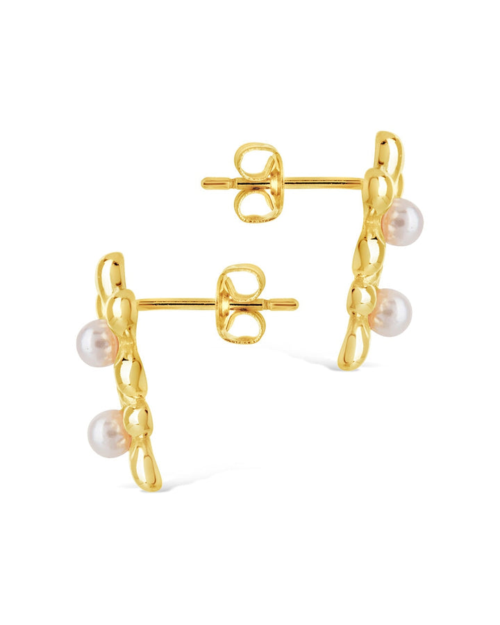 Vallie Pearl Flower Stud Earrings