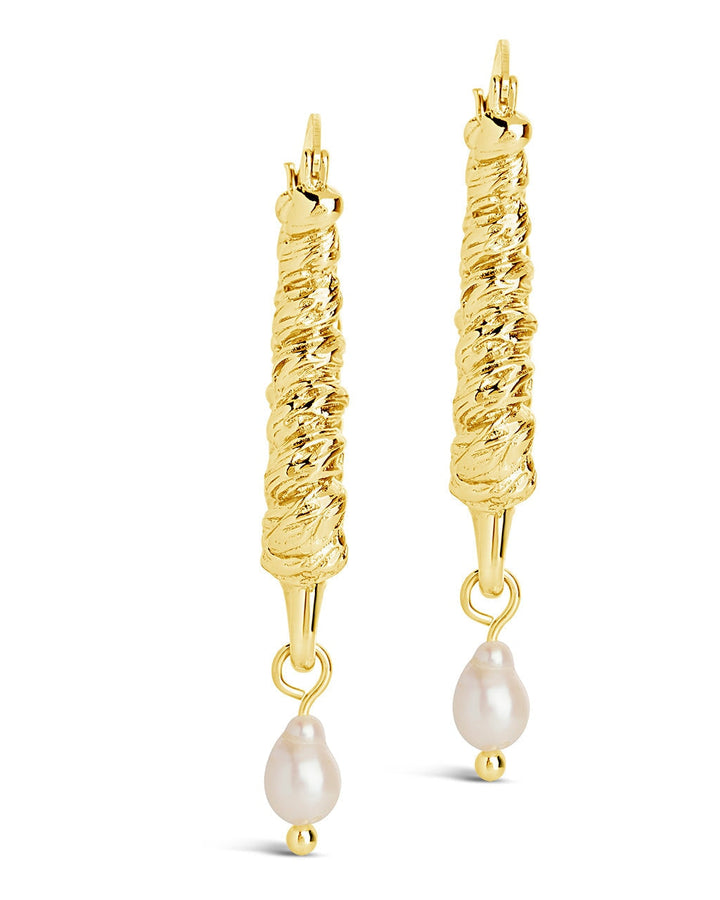 Sylvie Pearl Textured Statement Hoops