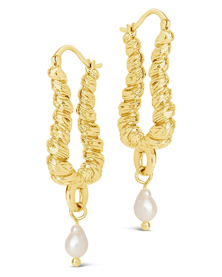 Sylvie Pearl Textured Statement Hoops