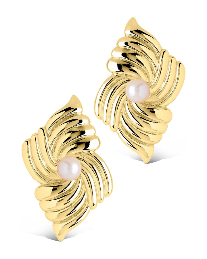 Fantaise Pearl Statement Stud Earrings