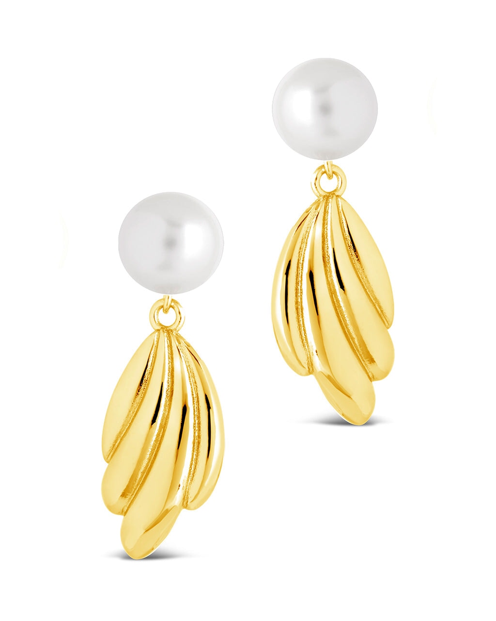 Chérie Pearl Shell Drop Stud Earrings
