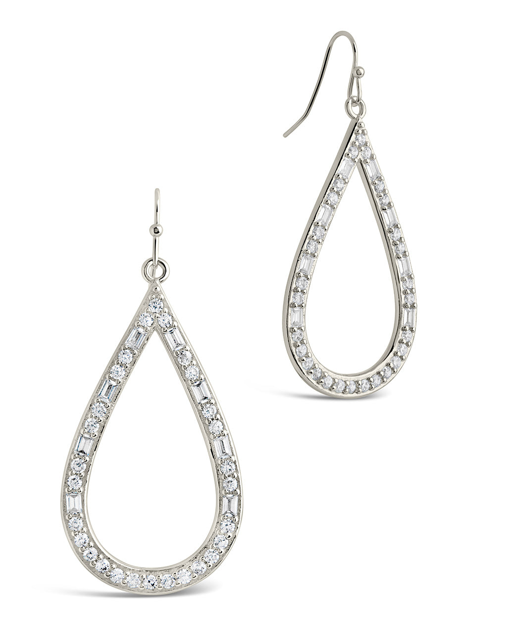 Evangeline CZ Teardrop Hoop Earrings
