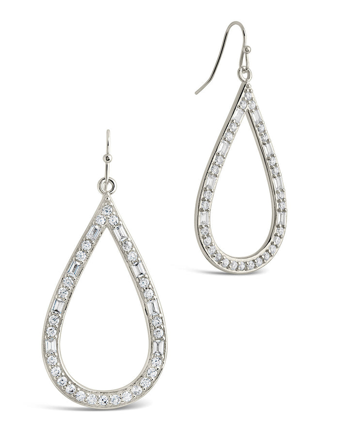 Evangeline CZ Teardrop Hoop Earrings