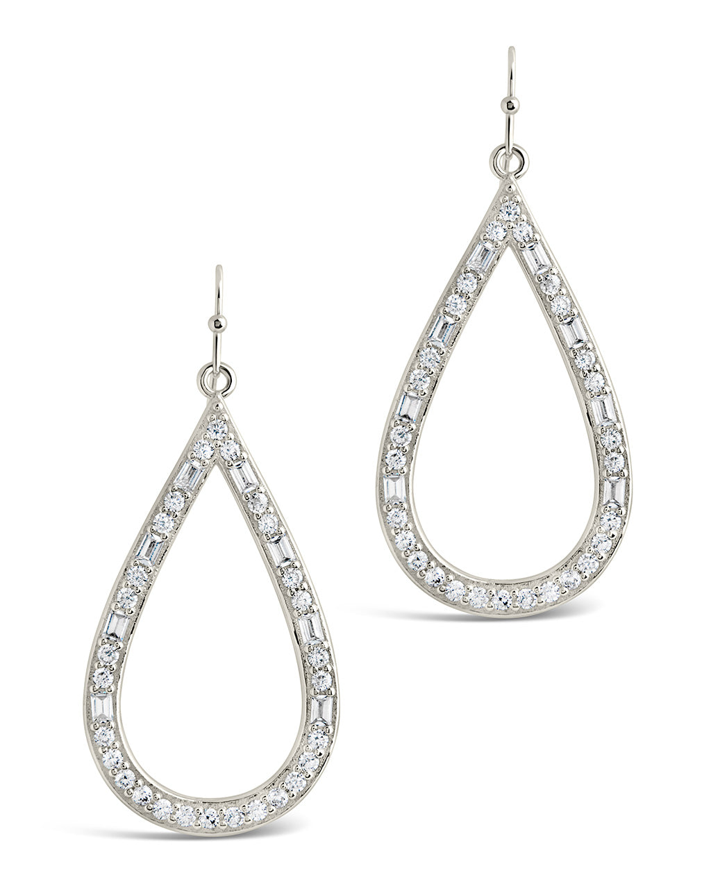 Evangeline CZ Teardrop Hoop Earrings