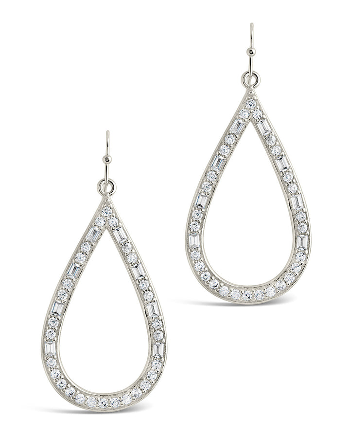 Evangeline CZ Teardrop Hoop Earrings