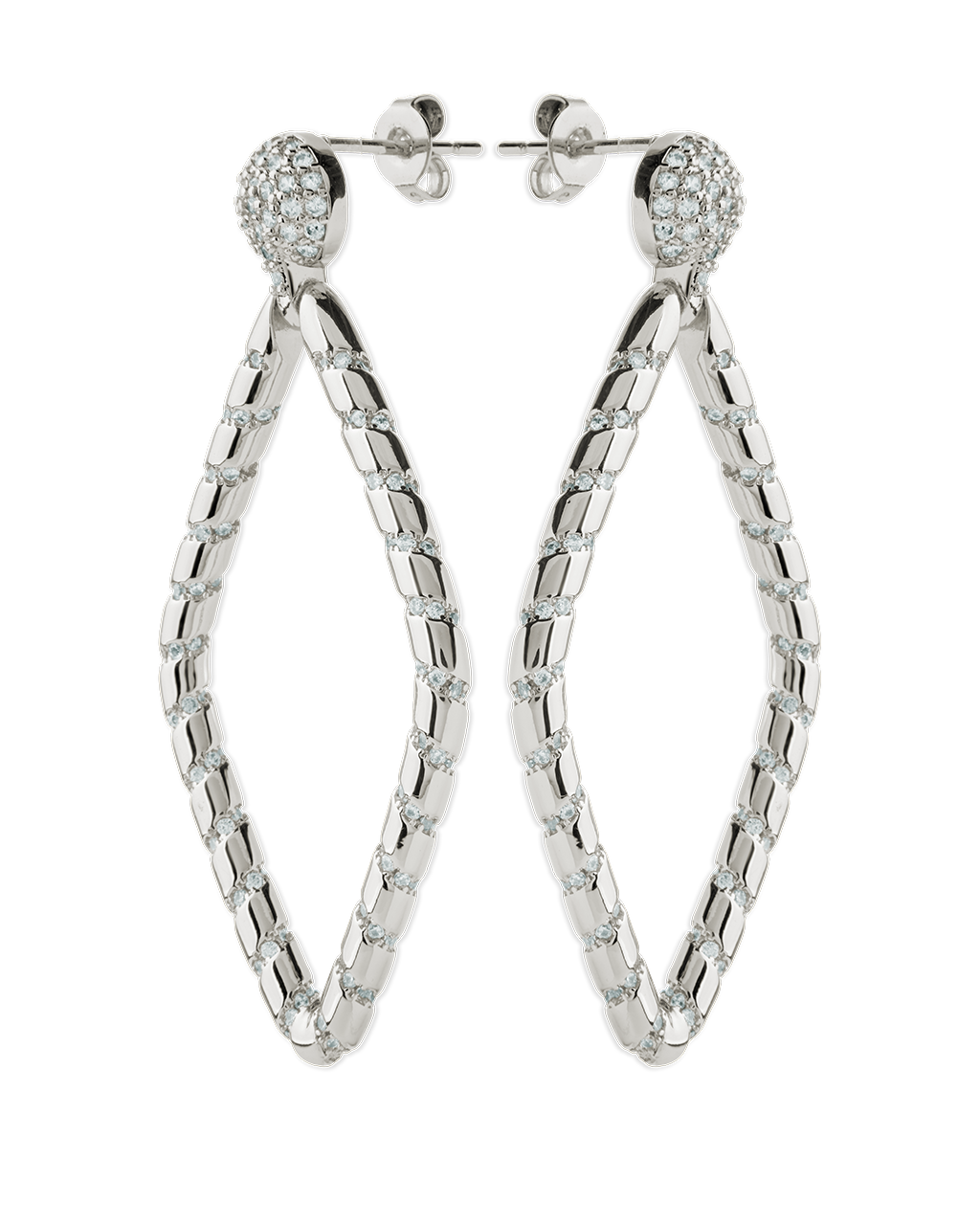 Geoetric CZ Diamond Drop Stud Earrings