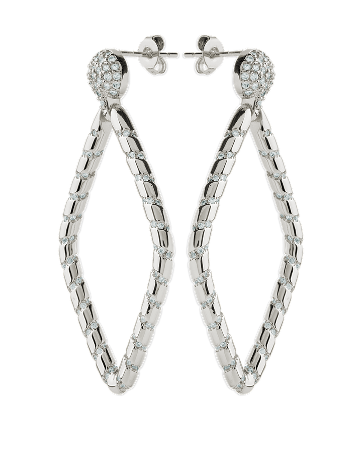 Geoetric CZ Diamond Drop Stud Earrings