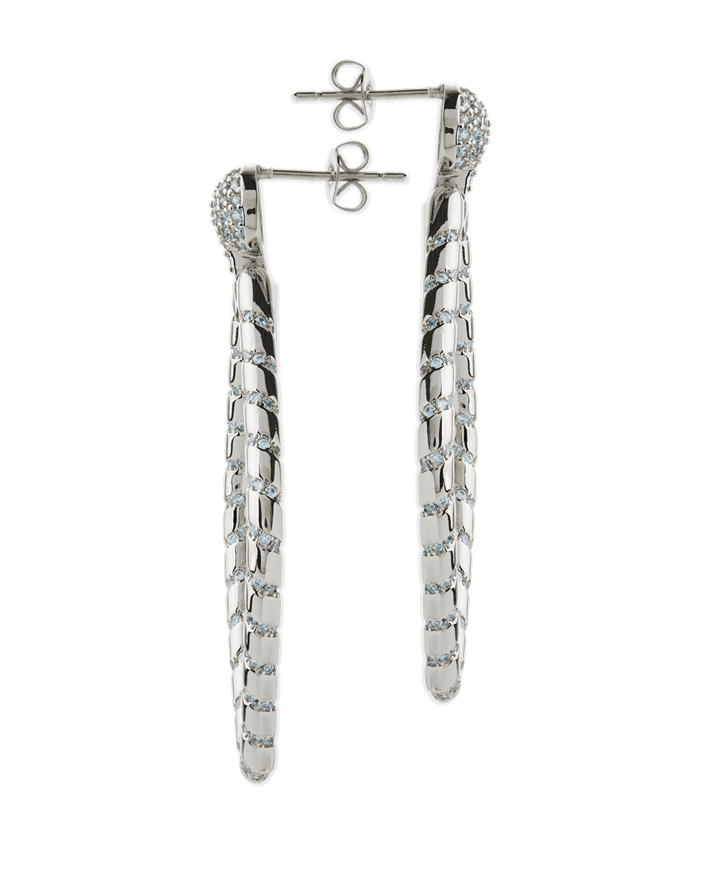 Geoetric CZ Diamond Drop Stud Earrings