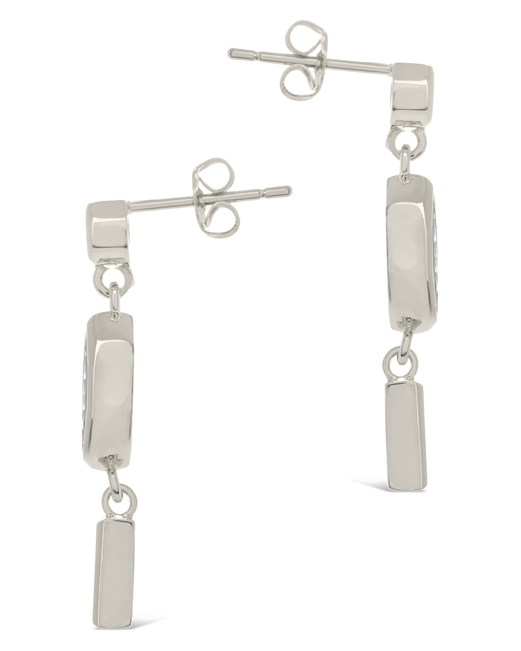 Suvi Triple CZ Drop Stud Earrings